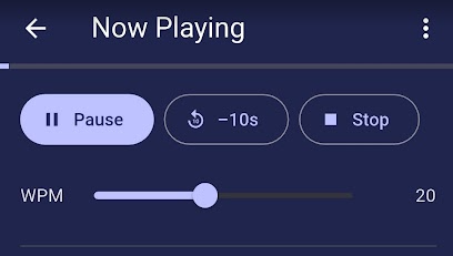 Player screen with controls